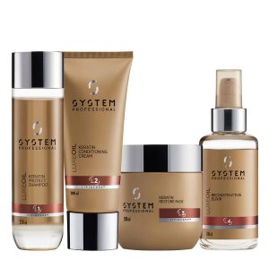 Kit System Professional LuxeOil Shampoo250ml Conditioner200ml Mask200ml Oil 100ml