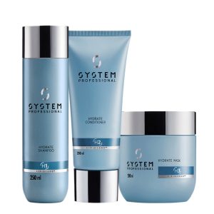 Kit System Professional Hydrate Shampoo H1, 250ml Conditioner H2, 200ml Mask H3, 200ml