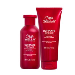 Kit Wella Ultimate Repair Shampoo 250ml - Ultimate Repair Conditioner 200ml - balsamo-Capelli Danneggiati