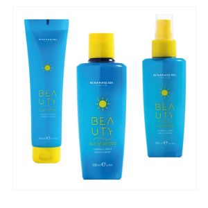 Emmebi Beauty Sun Solari Kit Completo Shampoo e Mask e Spray In Omaggio Borsa Mare