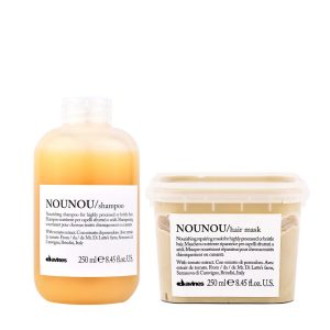 Davines Shampoo Nounou 250ml e Maschera 250ml Ristrutturanti Capelli Danneggiati