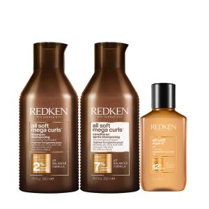 Redken All Soft Mega Curls Shampoo 300ml Conditioner 300ml Argan Oil 100ml