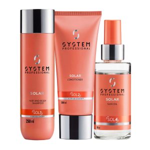 System Professional Solar Shampoo250ml Conditioner200ml Oil100ml In Omaggio Pochette Porta Prodotti